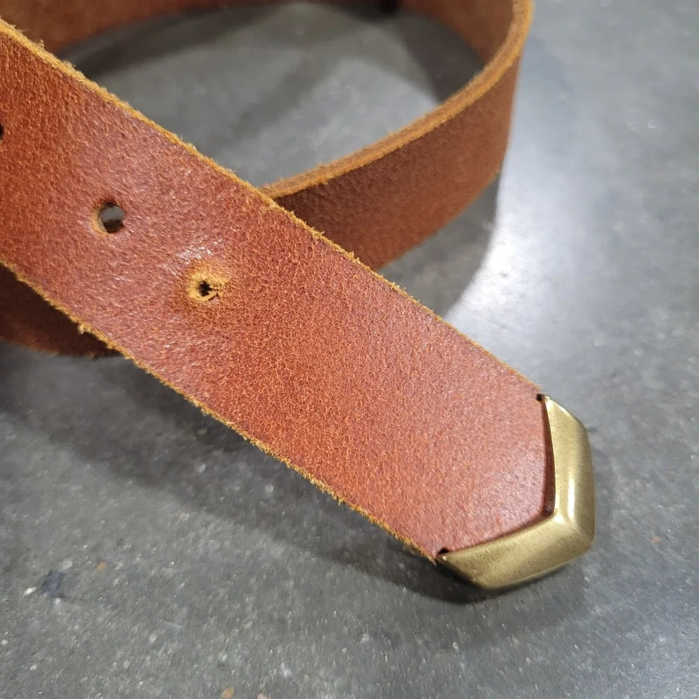 Brown Leather Belt Medium Western Cowgirl Boho Rustic Heritage Minimalist Rodeo